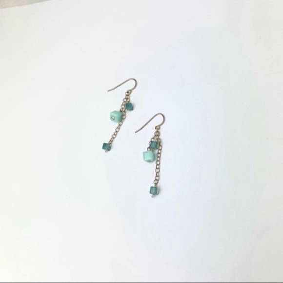 Swarovski Cube Crystal Drop Earrings - Picture 4 of 11